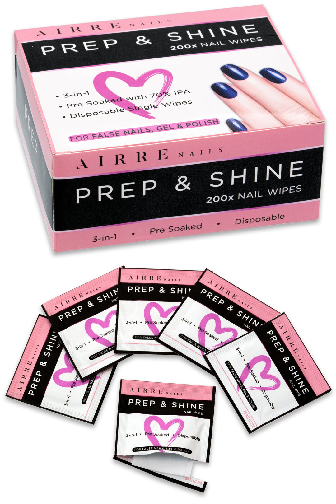 200 Prep & Shine Nail Wipes - AIRRE NAILS