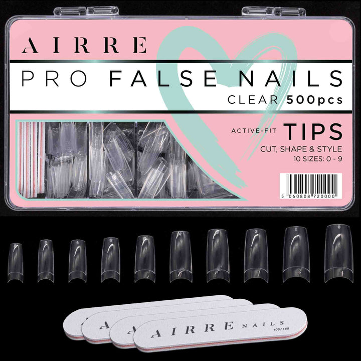 500 AIRRE Pro Nail Tips (Clear) - AIRRE NAILS